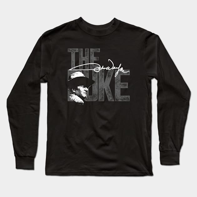 John Vintage Wayne Signature Long Sleeve T-Shirt by davidhedrick